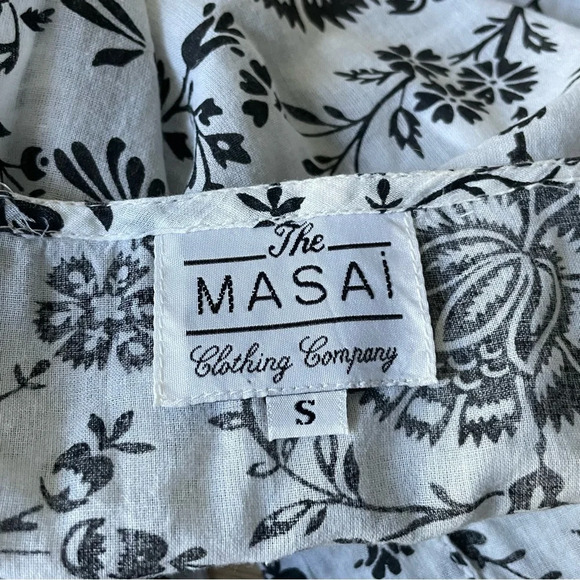 Masai Black Cream Bird Floral Print Mini Dress 29418 - Picture 15 of 16